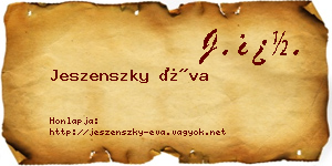 Jeszenszky Éva névjegykártya