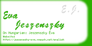 eva jeszenszky business card